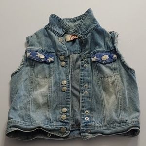l.e.i.  patriotic denim vest